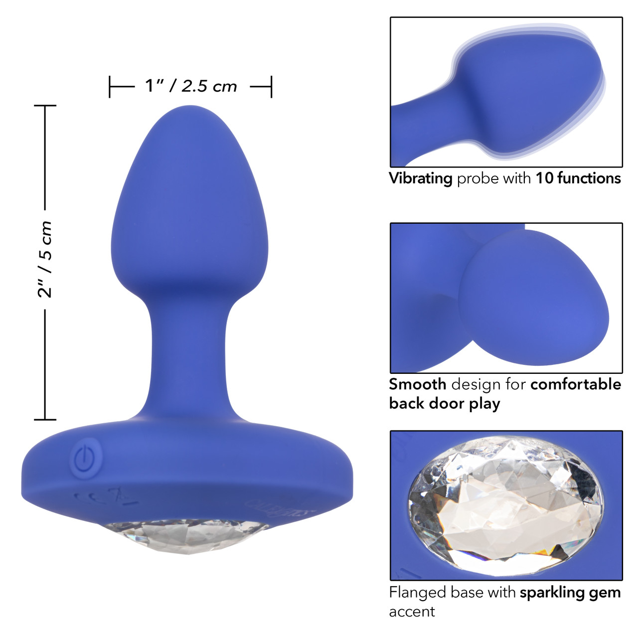Перезаряжаемая анальная вибропробка Cheeky Gems Small Rechargeable Vibrating Probe