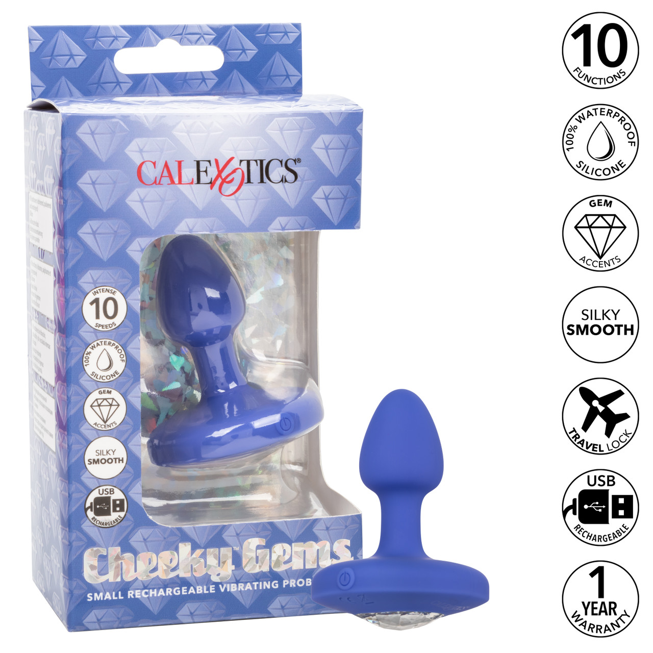 Перезаряжаемая анальная вибропробка Cheeky Gems Small Rechargeable Vibrating Probe