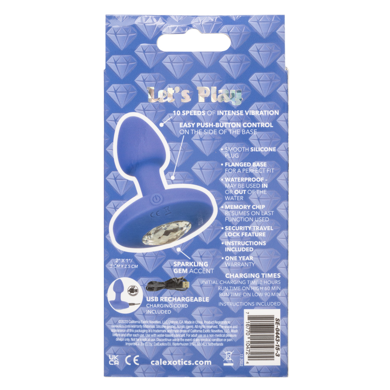 Перезаряжаемая анальная вибропробка Cheeky Gems Small Rechargeable Vibrating Probe
