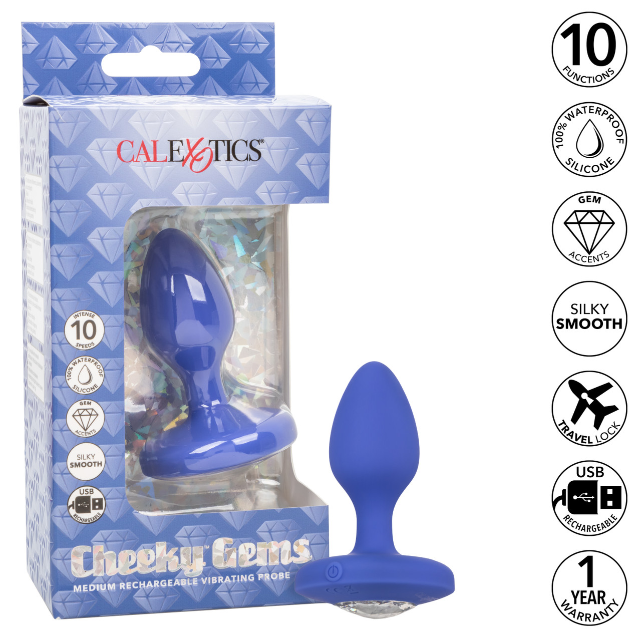 Перезаряжаемая анальная вибропробка Cheeky Gems Medium Rechargeable Vibrating Probe