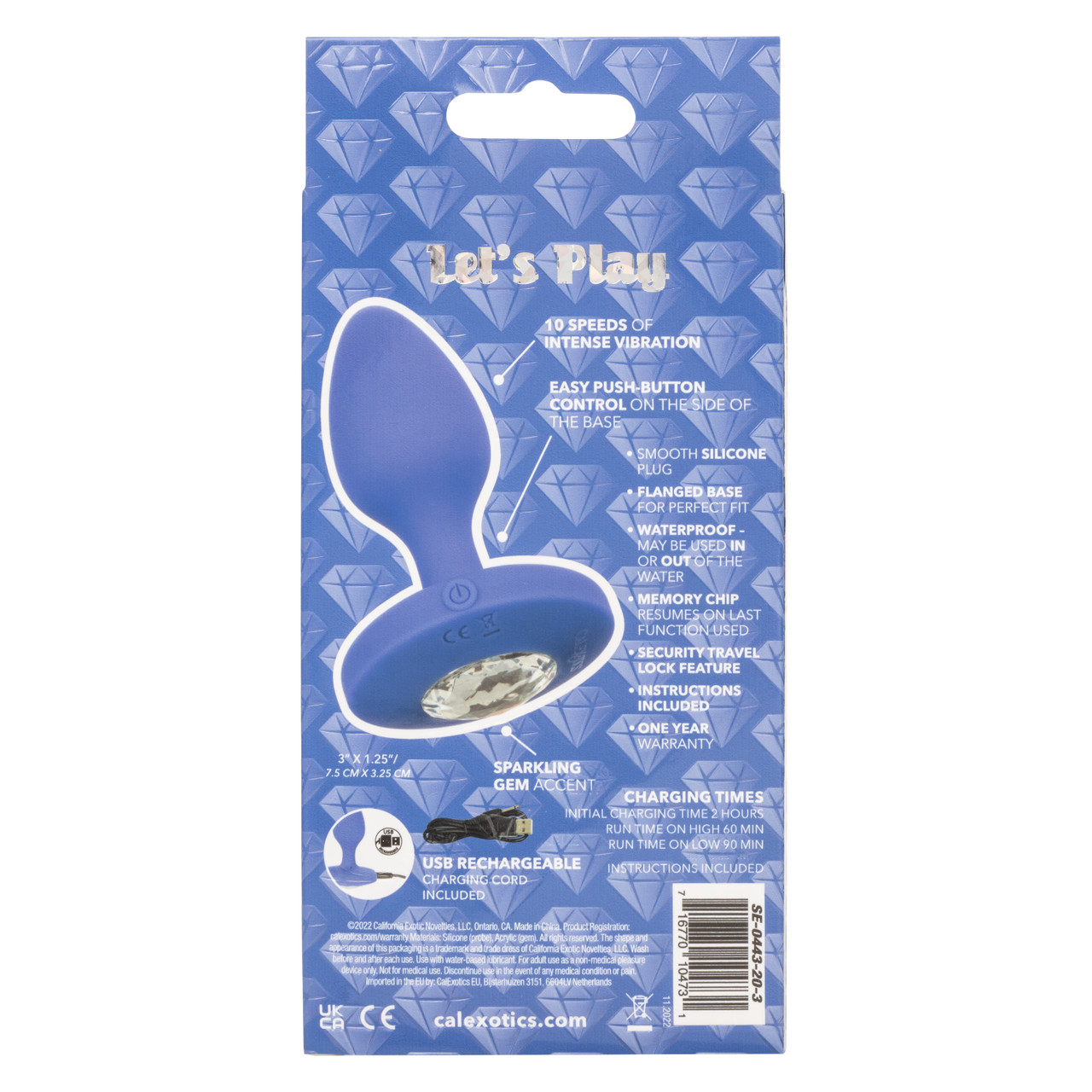 Перезаряжаемая анальная вибропробка Cheeky Gems Medium Rechargeable Vibrating Probe