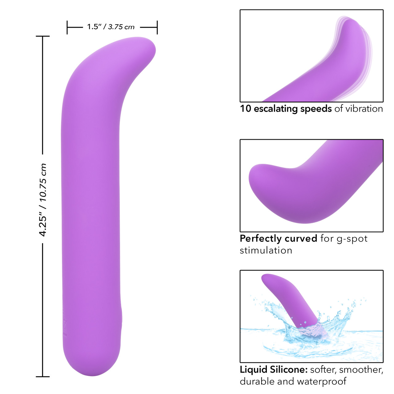 Вибромассажер для стимуляции зоны G Bliss Liquid Silicone Mini G Vibe
