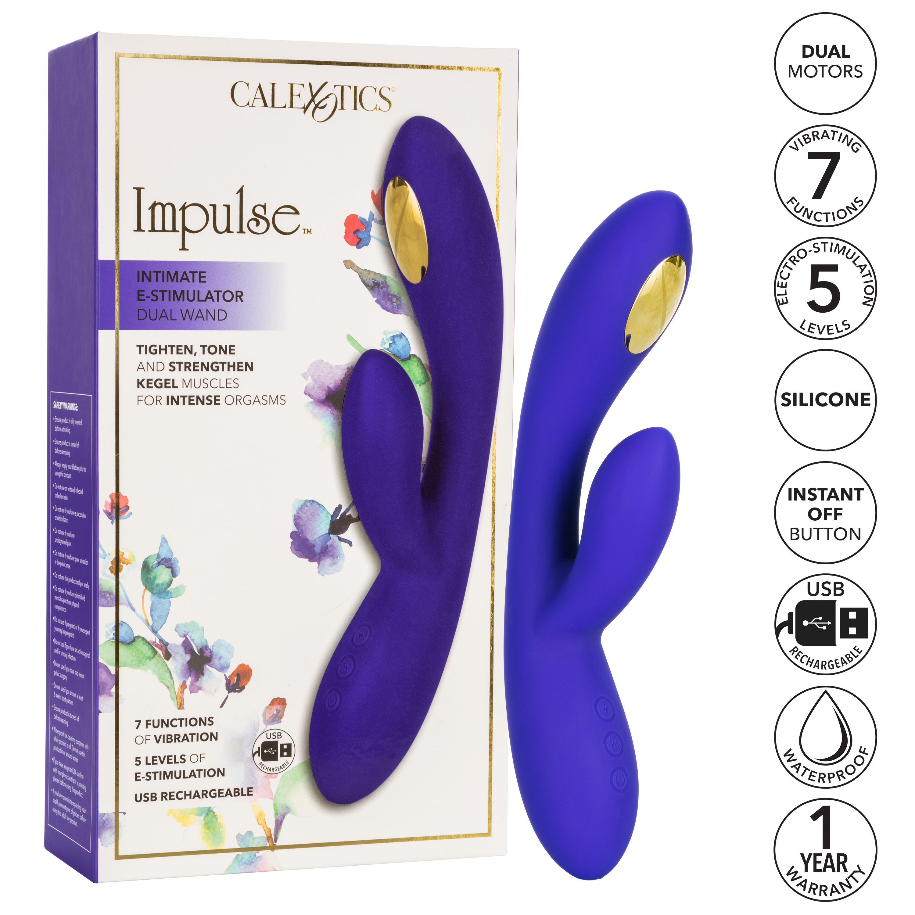 Вибромассажер кролик с электростимуляцией Impulse Intimate E-Stimulator Dual Wand