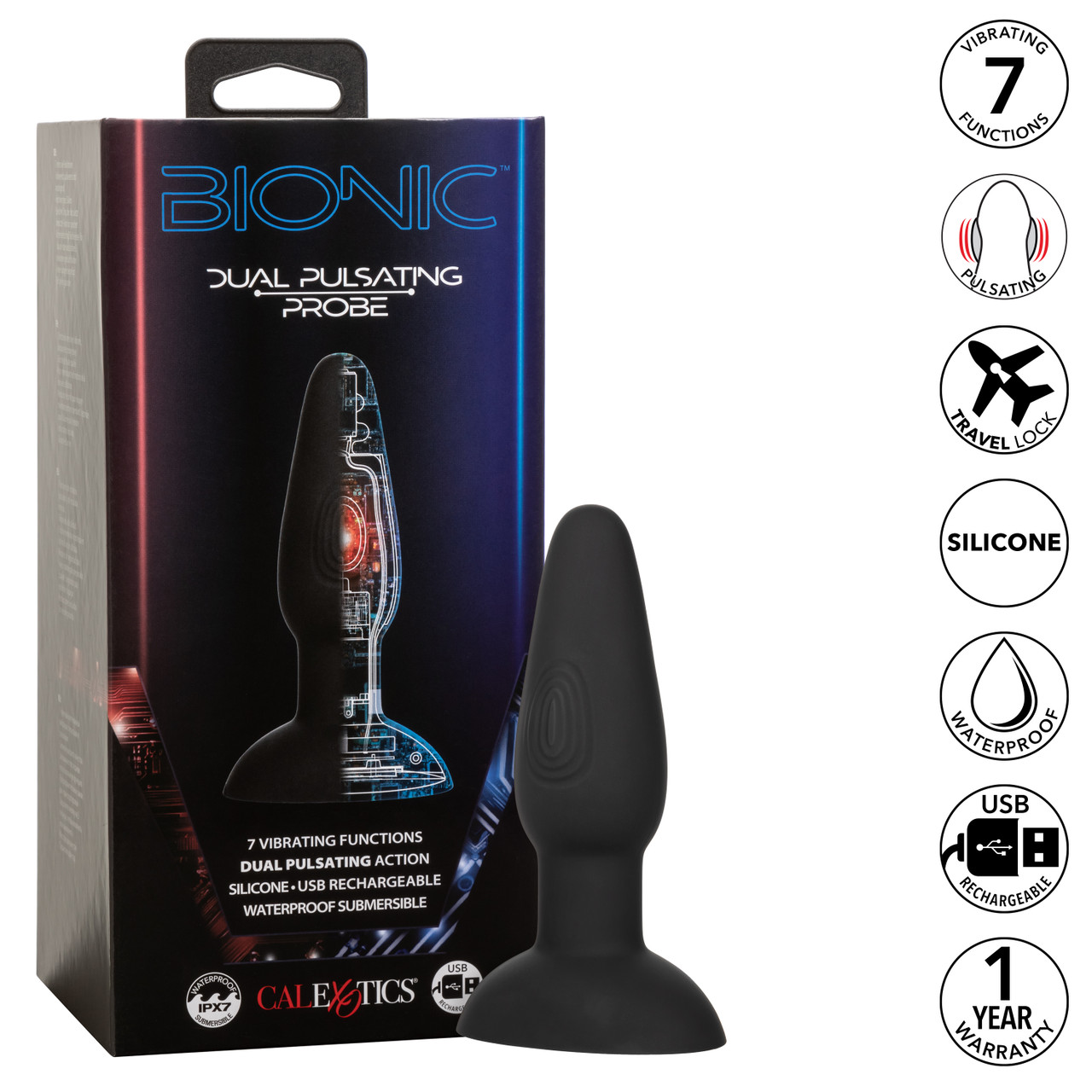 Инновационная умная анальная пробка Bionic Dual Pulsating Probe