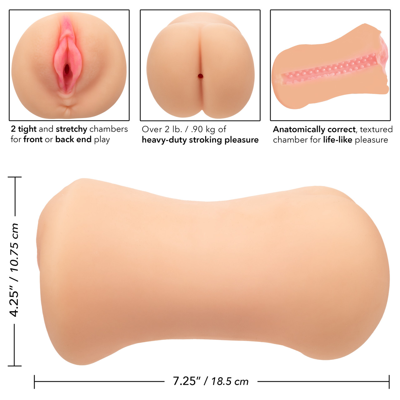 Двухсторонний мастурбатор Stroke It® Dual Entry Pussy & Ass