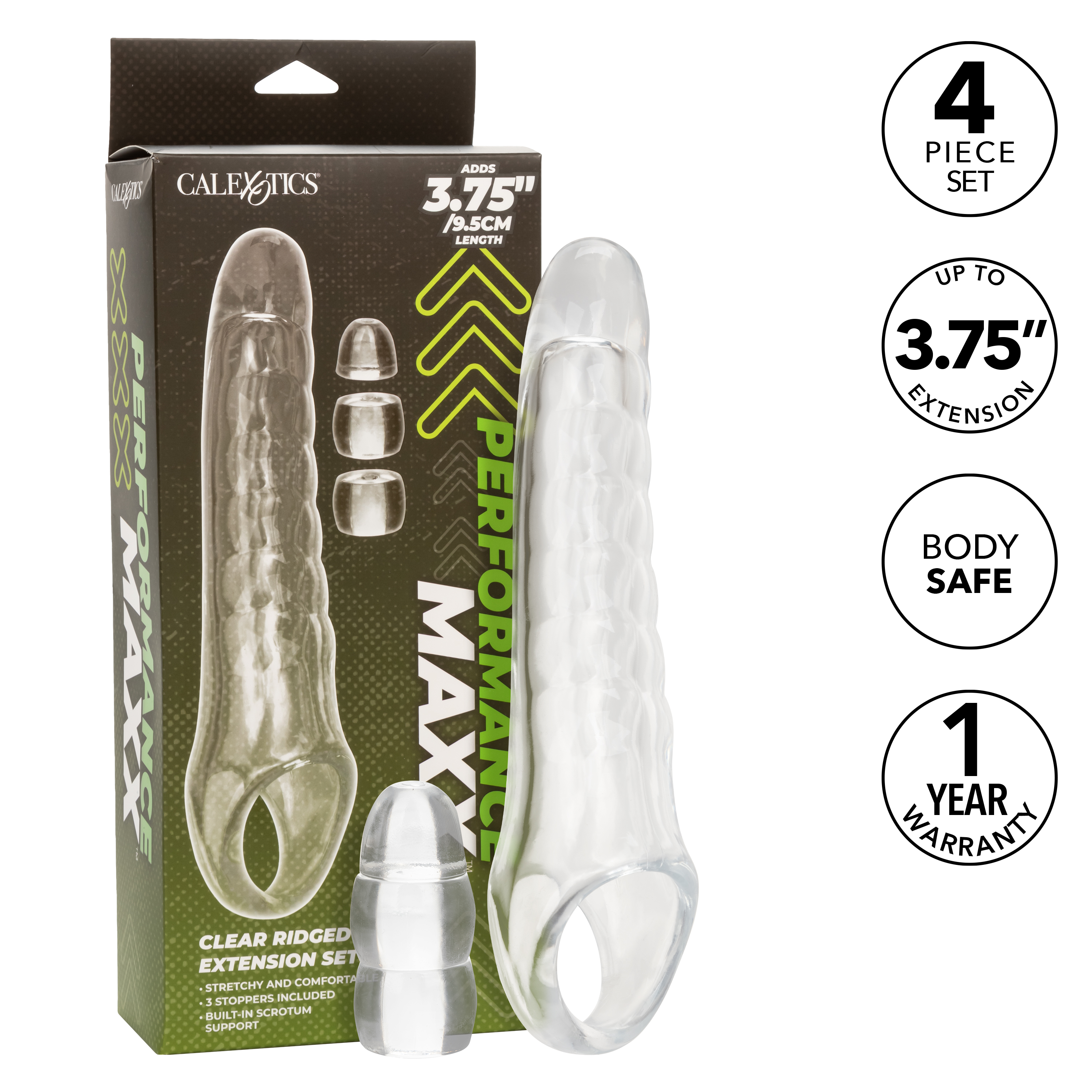 Увеличивающая насадка на член CLEAR EXTENSION KIT со вставками для регилирования длины