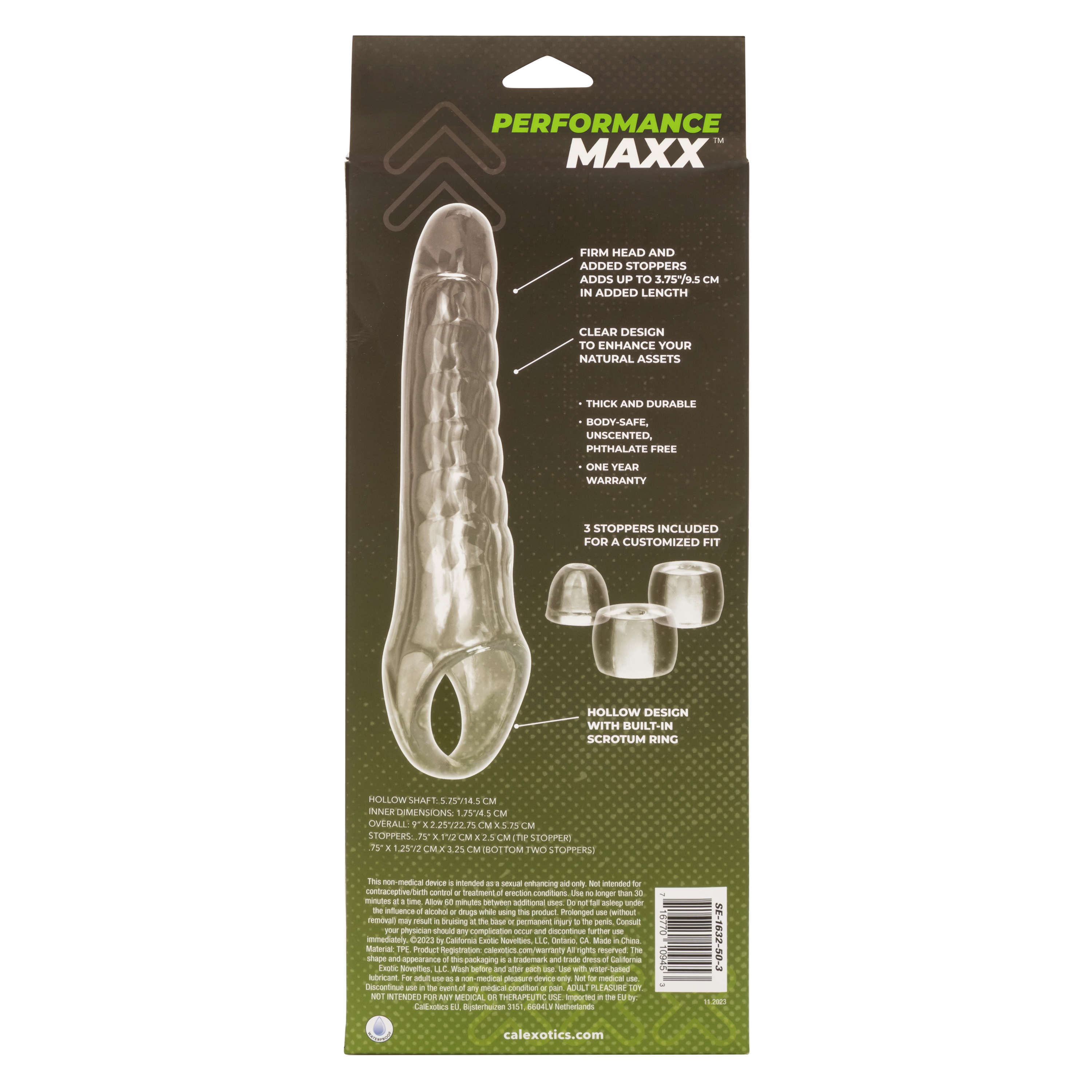 Увеличивающая насадка на член CLEAR EXTENSION KIT со вставками для регилирования длины