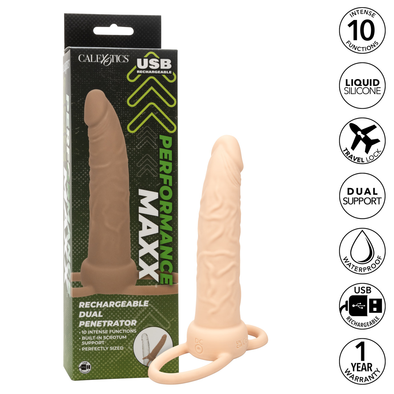 Перезаряжаемая вибронасадка для двойного проникновения Performance Maxx Rechargeable Dual Penetrator