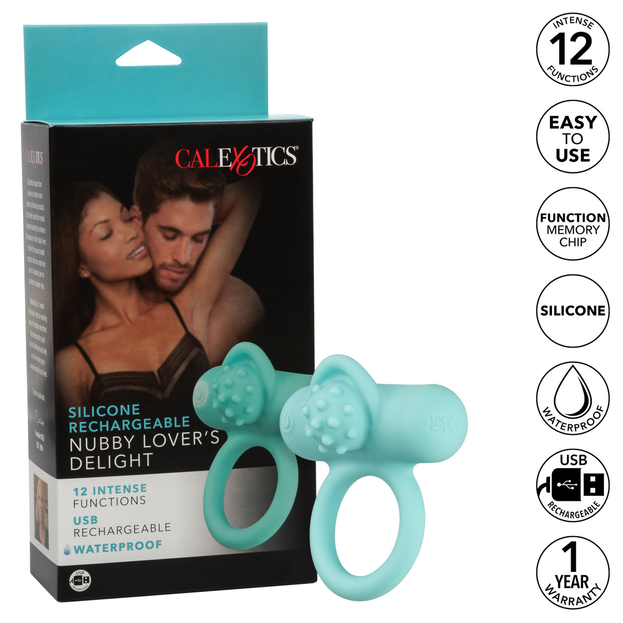 Перезаряжаемое эрекционное виброкольцо Silicone Rechargeable Nubby Lover’s Delight
