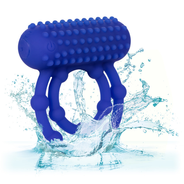 Эрекционное двойное виброкольцо Silicone Rechargeable 10 Bead Maximus Ring