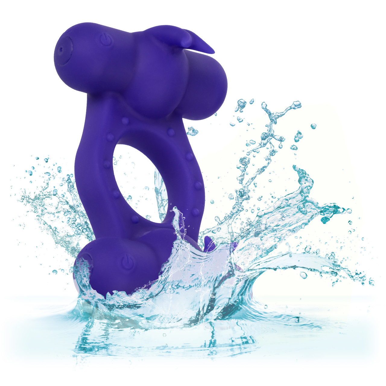 Перезаряжаемое эрекционное виброкольцо с двумя моторами Silicone Rechargeable Triple Orgasm Enhancer