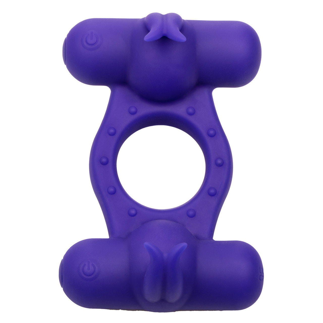 Перезаряжаемое эрекционное виброкольцо с двумя моторами Silicone Rechargeable Triple Orgasm Enhancer