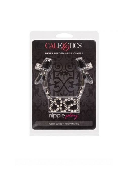 Зажимы-прищепки (украшения) для сосков с цепочкой Silver Beaded Nipple Clamps