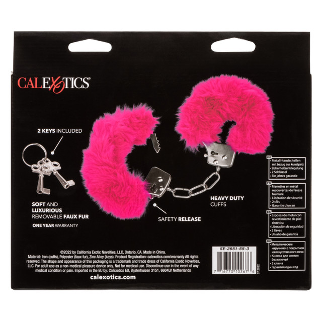 Металлические наручники с искусственным мехом ULTRA FLUFFY FURRY CUFFS-PINK