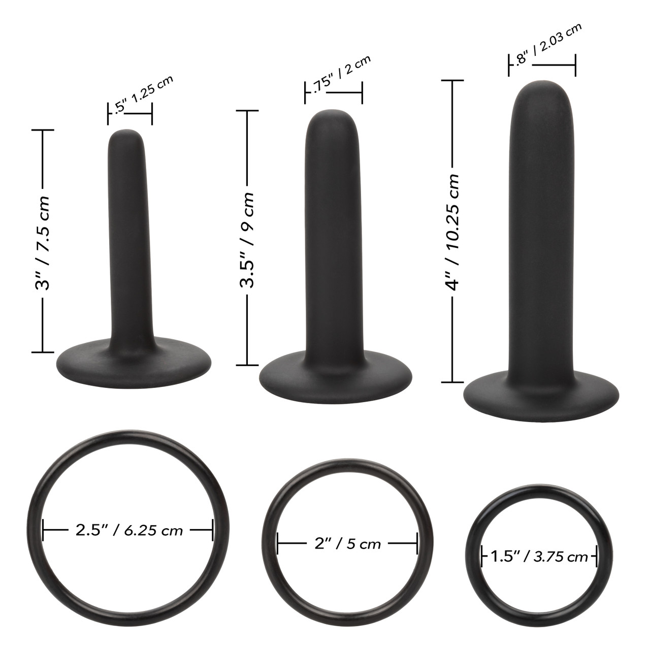 Набор для анального секса (страпон + 3 анальных насадки) BOUNDLESS SILICONE PEGGING KIT