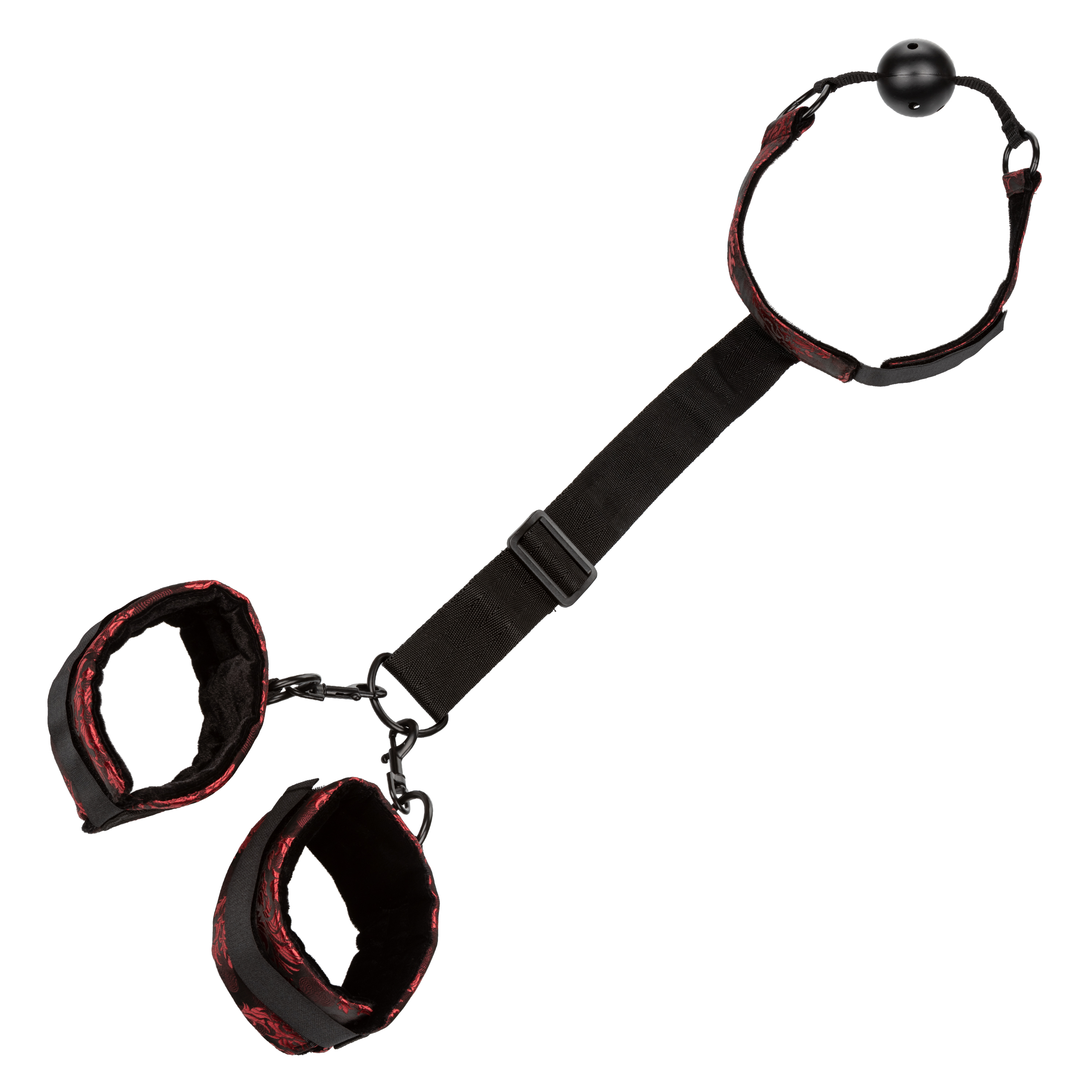 Кляп-шарик с фиксацией рук Scandal Breathable Ball Gag With Cuffs