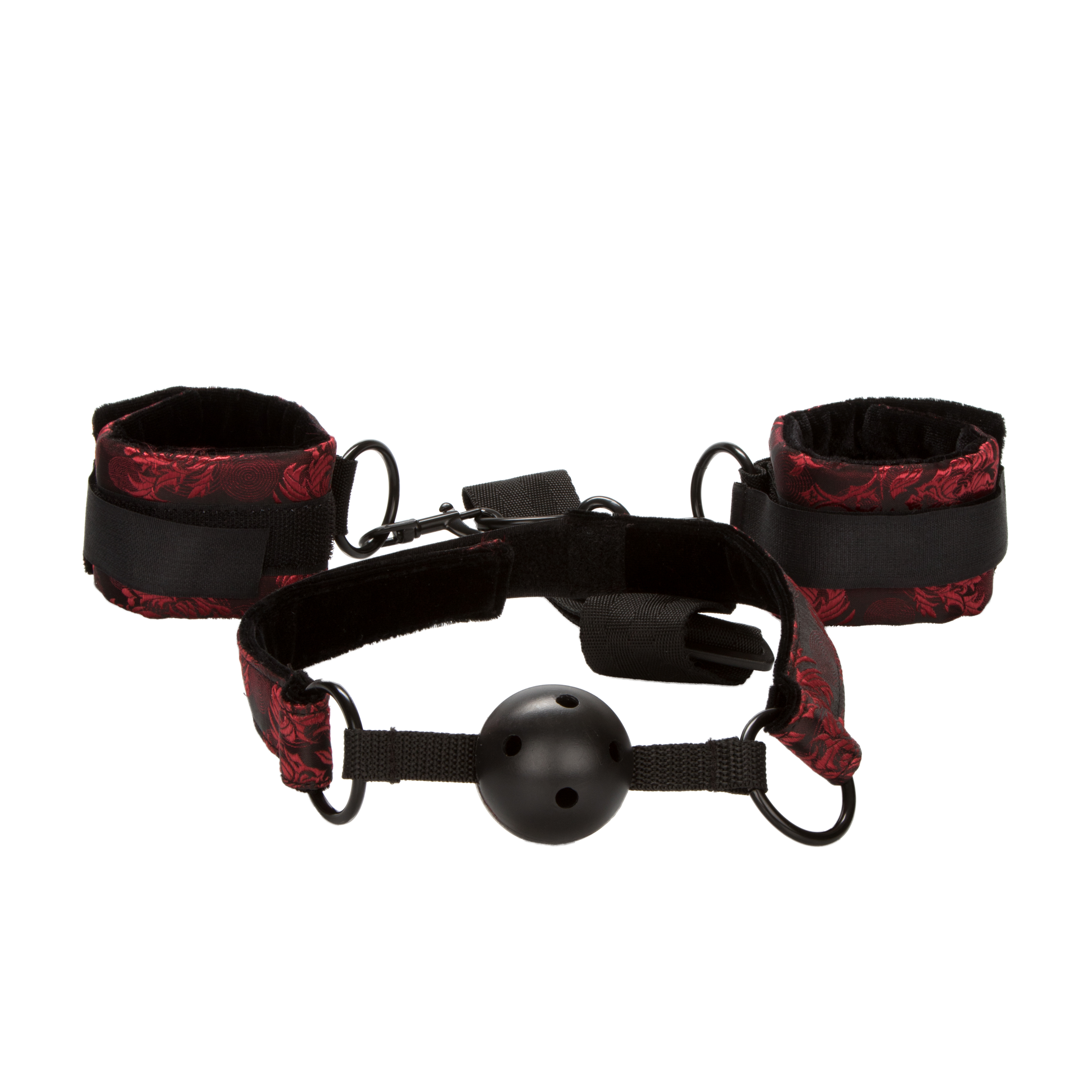 Кляп-шарик с фиксацией рук Scandal Breathable Ball Gag With Cuffs