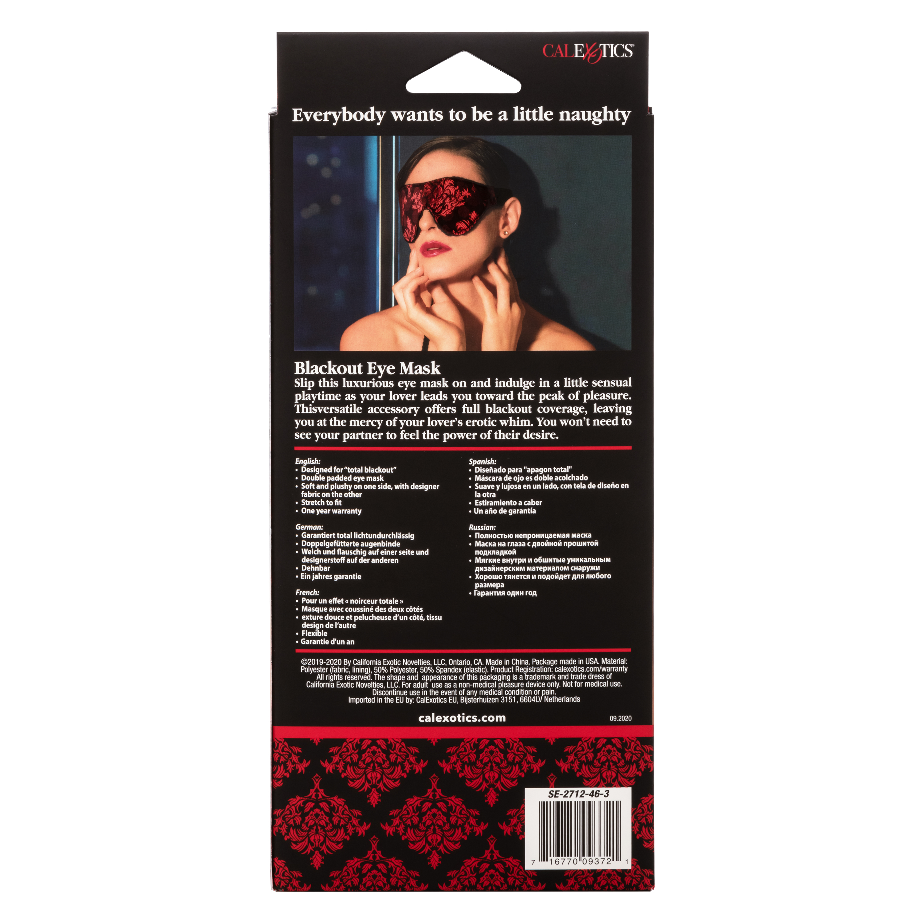 Маска на глаза закрытого типа (повязка) Scandal Blackout Eye Mask