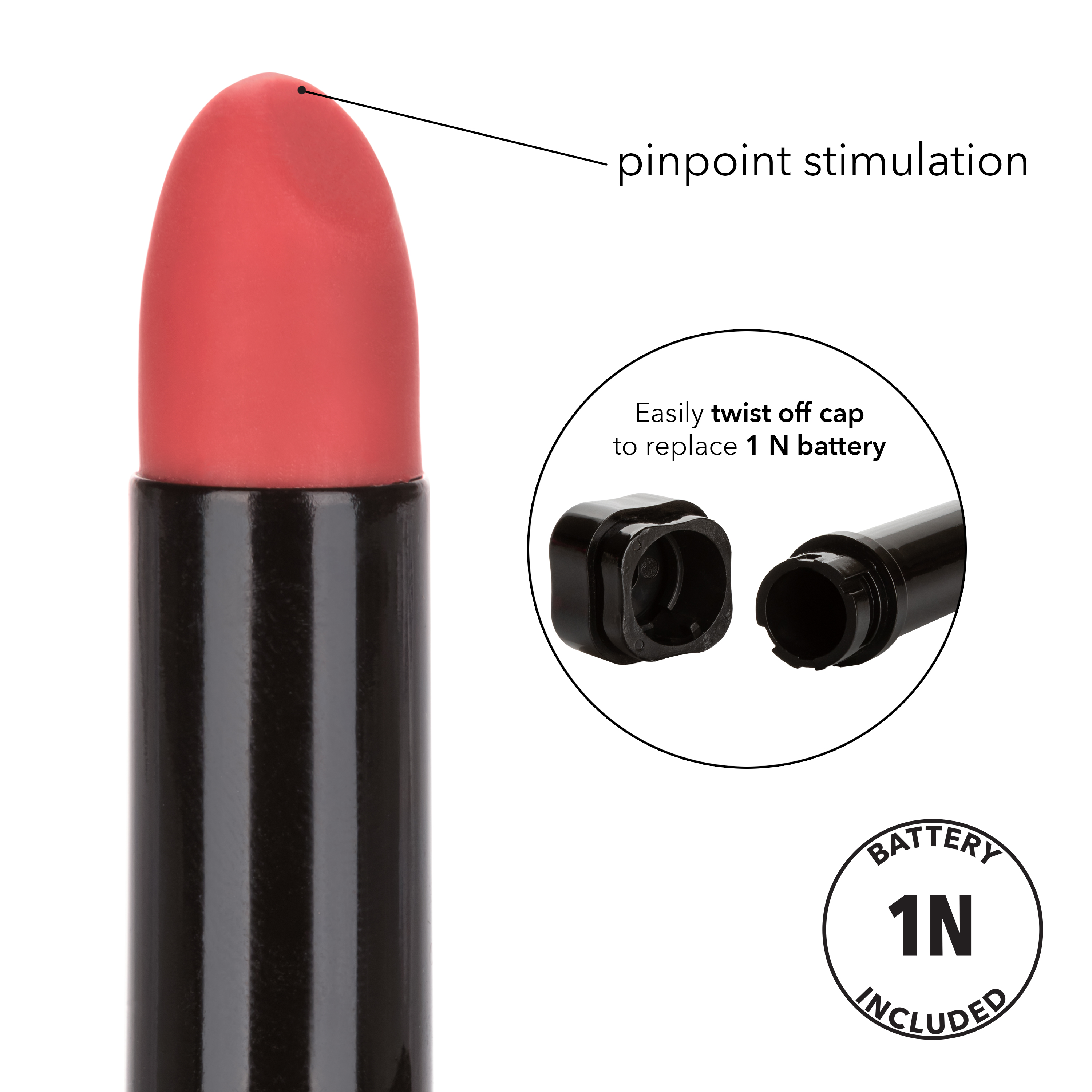 Мини-вибромассажер в виде помады COCO HIDE&PLAY LPSTK-BLK