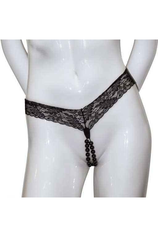 Sexy Little Panty ™ Crotchless Beaded Lover's Thong - M/L.