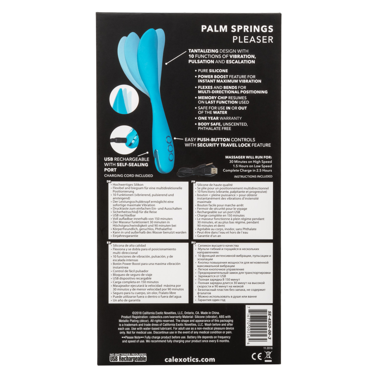 Оригинальный вибромасссажер Palm Springs Pleaser с функцией «Power Boost»