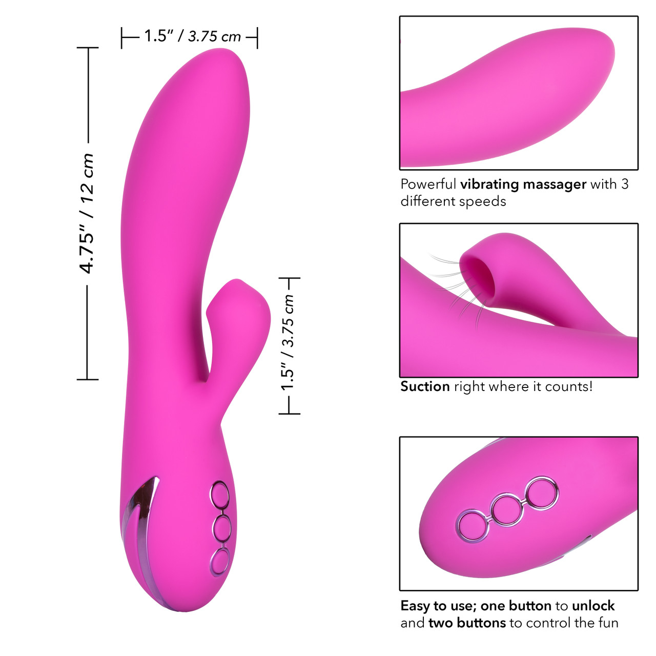 Вибромассажер кролик Malibu Minx с функцией «мощное всасывание»