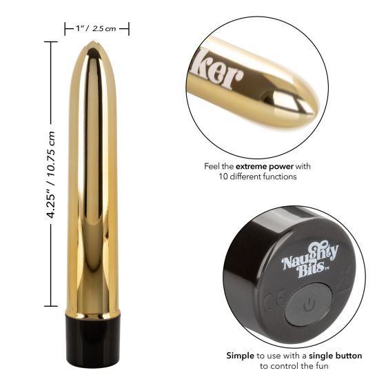Вибромассажер NAUGHTY BITS GOLD DICKER