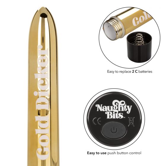 Вибромассажер NAUGHTY BITS GOLD DICKER
