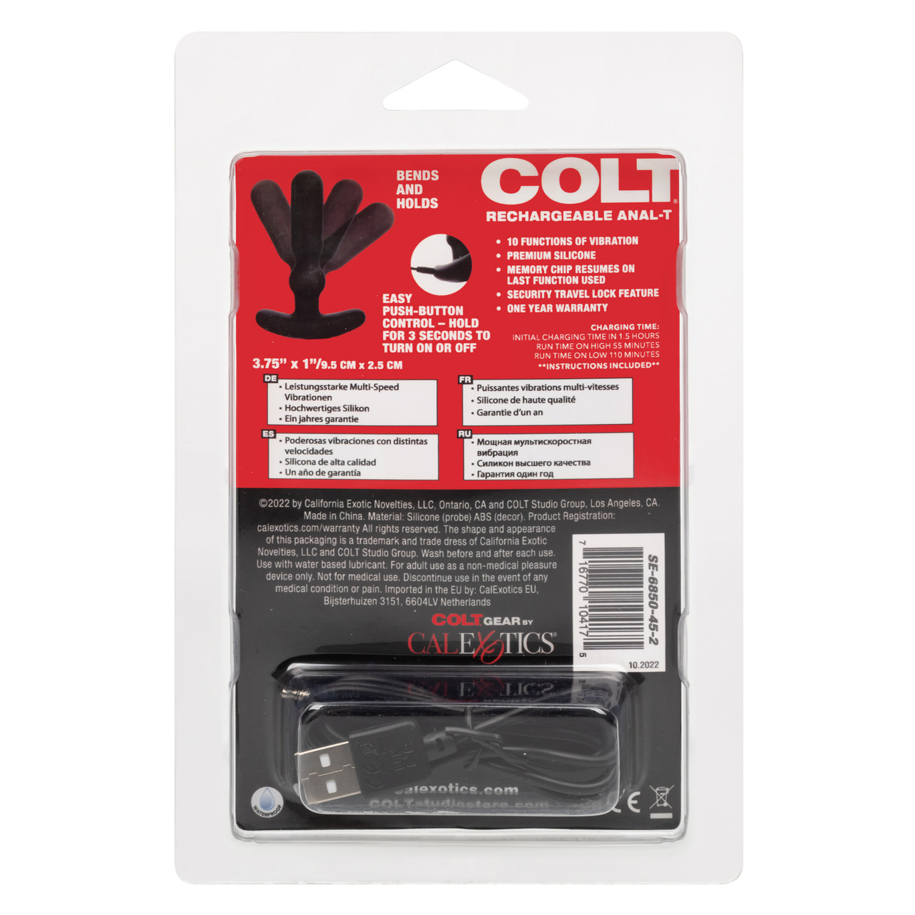 Перезаряжаемый анальный вибростимулятор COLT Rechargeable Anal-T