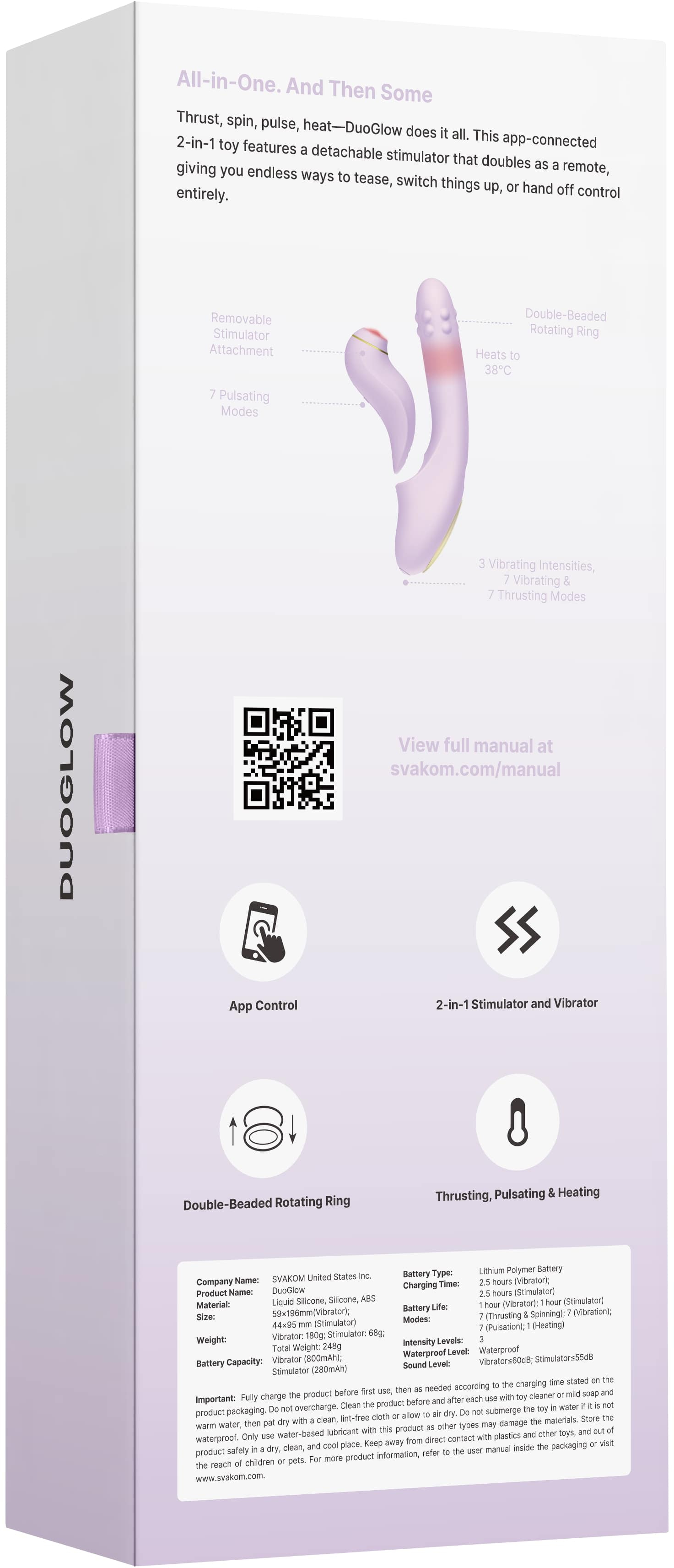 Интерактивный вибромассажёр 2в1 DuoGlow