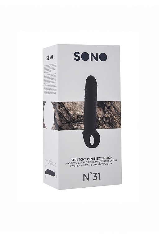 Увеличивающая насадка на пенис закрытого типа No.31 - Stretchy Penis Extension - Black