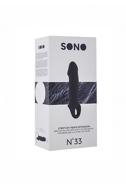 Увеличивающая насадка на пенис закрытого типа No.33 - Stretchy Penis Extension - Black
