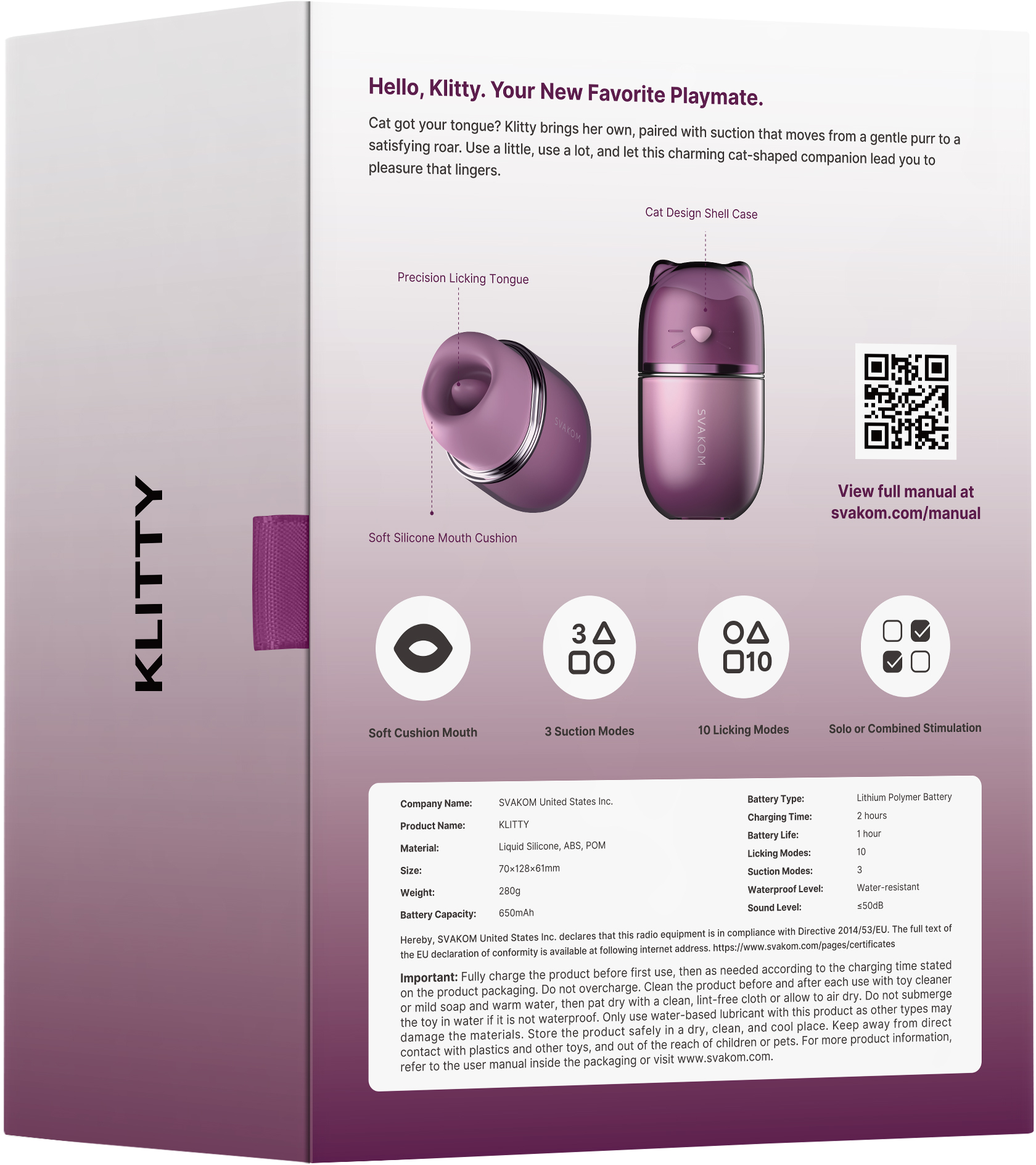 Клиторальный стимулятор Klitty Dusty Lavender