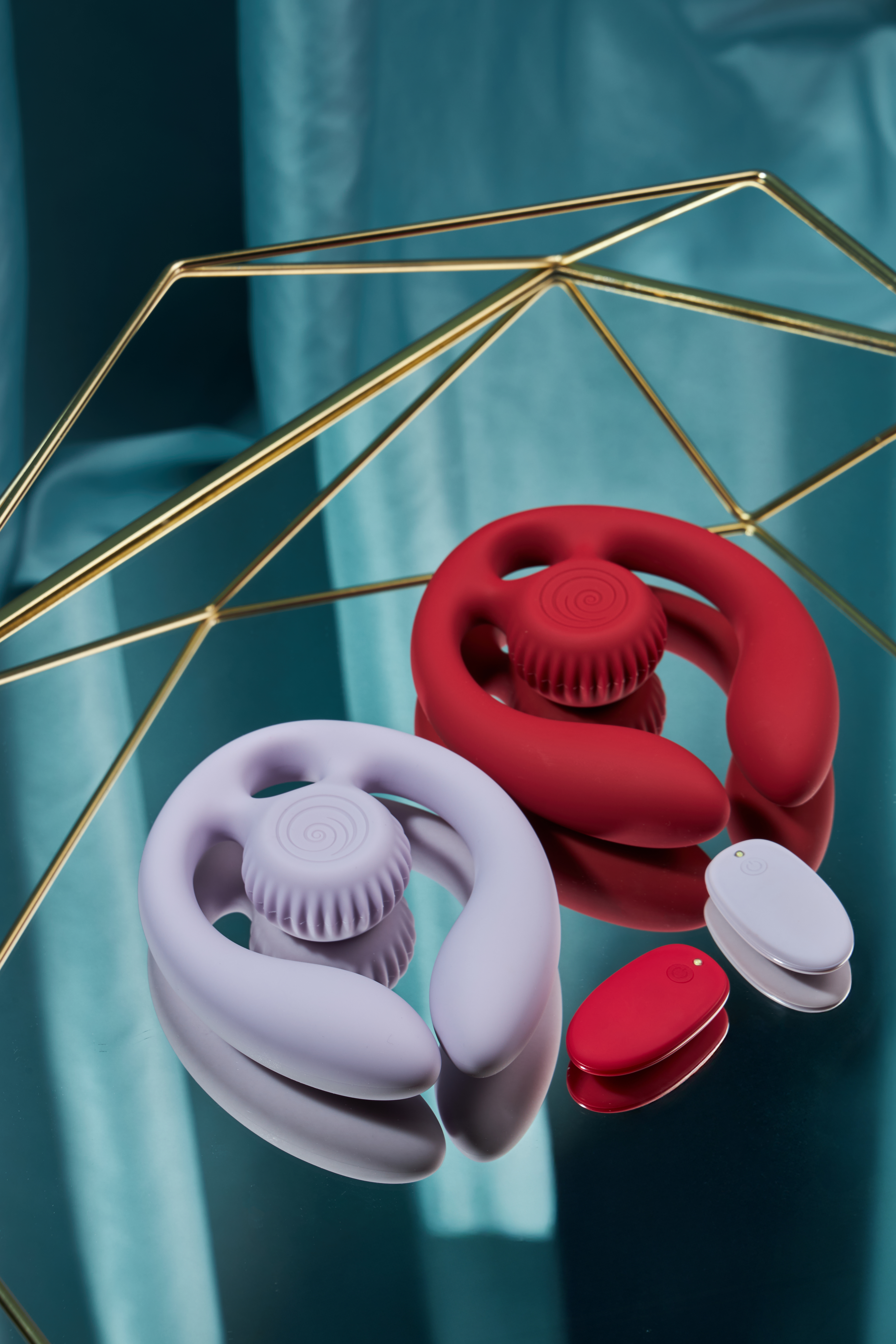 Парный вибромассажер SVibe Snail GIZI Duo, бордовый