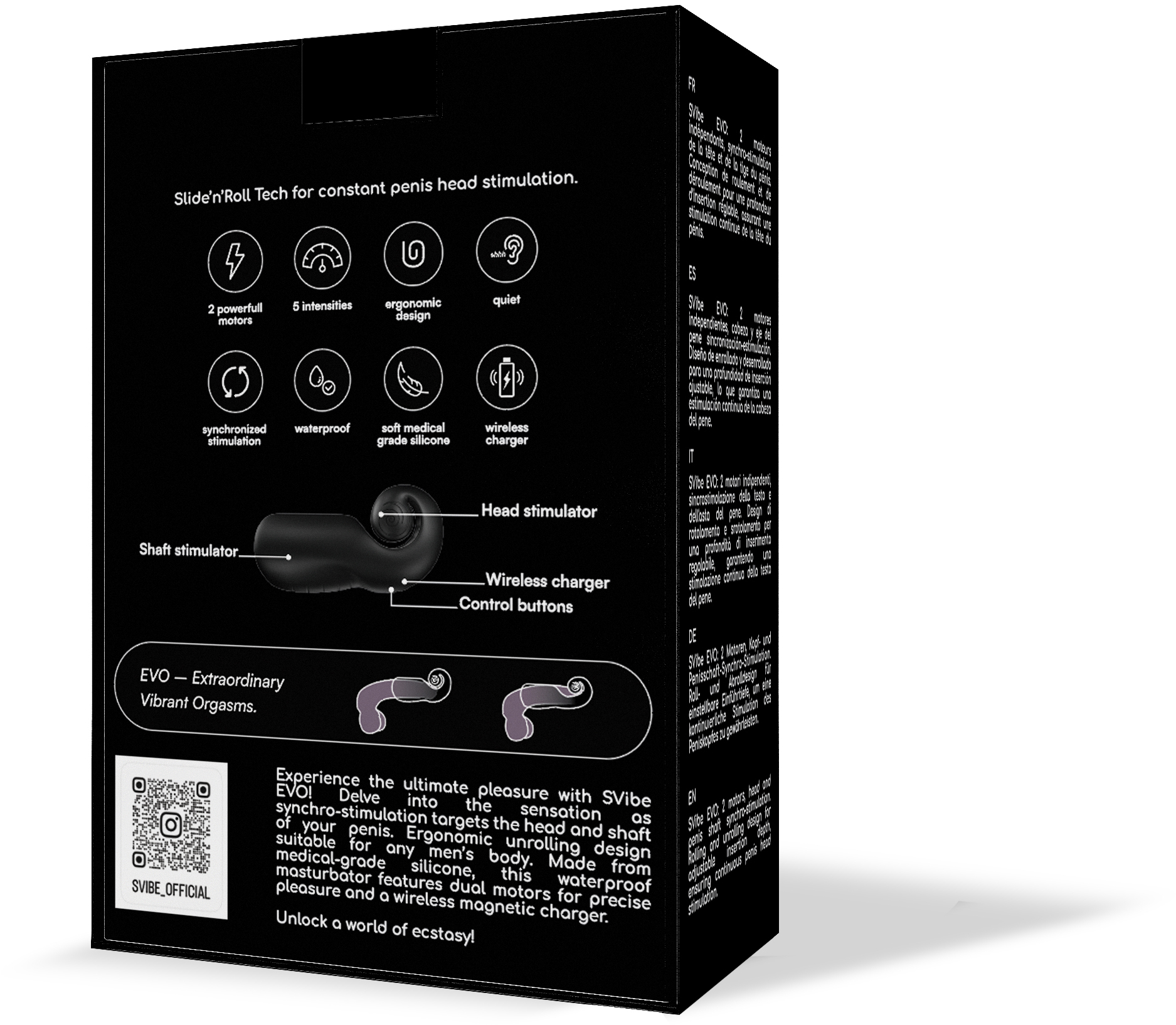 Инновационный SVibe EVO мастурбатор, черный