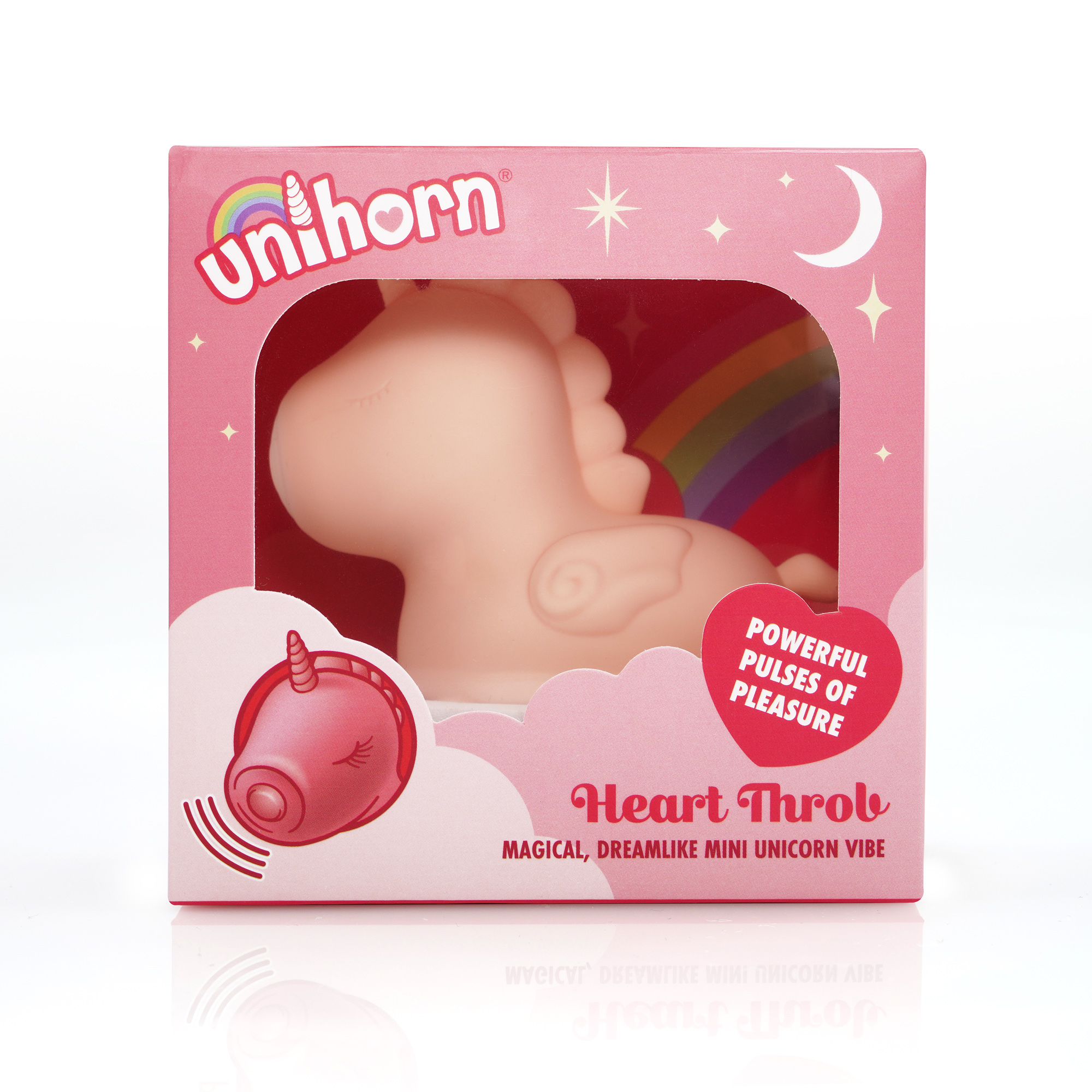 Вибромассажер Unihorn - Heart Throb с режимом пульсации, светло-розовый